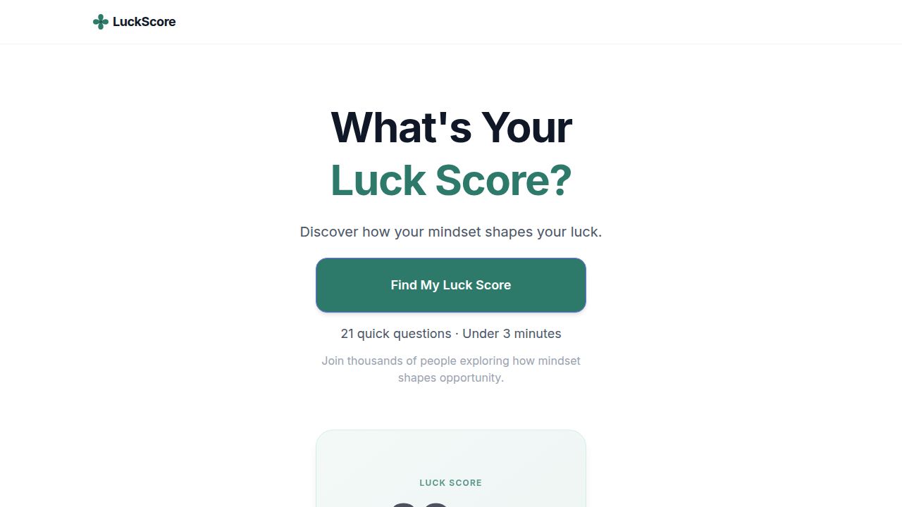 LuckScore — Discover how your mindset shapes your luck